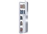 VCM Holz Schuhschrank Maße: H. 180 x B. 50 x T. 17 cm 2 Drehtüren praktischer Spiegel - Fulisa XL Spiegel