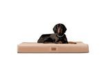 Tierlando FLOKI ORTHO PLUS - Orthopädische Hundematte aus Plüsch & High-Tech-Velours beige 1,5 m, 13 cm, 1 m