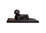 Tierlando CARLOS Velours-Kunstleder Hundematratze schwarz 80 cm, 6 cm, 60 cm