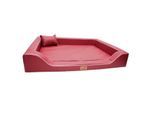 Tierlando MELODY LATEX - Orthopädisches LUXUS-Hundebett mit Anti-Haar Kunstleder dunkelrot 85 cm, 22 cm, 60 cm