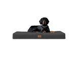 Tierlando FLOKI ORTHO PLUS - Orthopädische Hundematte aus Plüsch & High-Tech-Velours schwarz/ graphit 1,5 m, 13 cm, 1 m