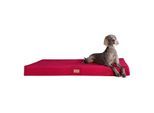 Tierlando FLOKI ORTHO PLUS - Orthopädische Hundematte aus Plüsch & High-Tech-Velours dunkelrot 1,5 m, 13 cm, 1 m