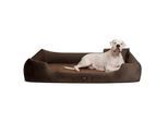 Tierlando VINCENT High-Tech-Velours (Triton) und Cord - Orthopädisches Hundebett braun 90 cm, 22 cm, 75 cm