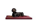Tierlando CARLOS Velours-Kunstleder Hundematratze dunkelrot 1,2 m, 6 cm, 90 cm