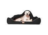 Tierlando RUDOLPH - Orthopädisches Hundebett inkl. Schonbezug mit Hundedecke schwarz 1,1 m, 25 cm, 90 cm