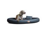 Tierlando GILBERT ORTHO Soft LATEX - Orthopädisches Hundebett aus Kunstleder schwarz/ graphit 85 cm, 13 cm, 65 cm