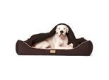 Tierlando RUDOLPH - Orthopädisches Hundebett inkl. Schonbezug mit Hundedecke braun 1,1 m, 25 cm, 90 cm
