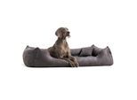 Tierlando MORITZ VIP Hundebett Hundesofa schwarz/ graphit 90 cm, 22 cm, 75 cm