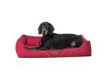 Tierlando WILLIAM Couture - Orthopädisches Hundebett dunkelrot 1,3 m, 22 cm, 1 m