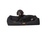 Tierlando WILLIAM Couture - Orthopädisches Hundebett schwarz 1,3 m, 22 cm, 1 m