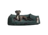 Tierlando ® Orthopädisches Hundebett FRANKLIN Kuscheliger Teddy-Stoff - Hundesofa petrol 90 cm, 22 cm, 75 cm