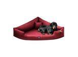 Tierlando TRIVIA - Orthopädisches Eckhundebett dunkelrot 1,2 m, 25 cm, 1,2 m