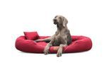 Tierlando TIFFANY Couture - Orthopädisches Hundebett dunkelrot 1,45 m, 20 cm, 1,05 m