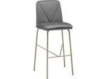 Barhocker Tara Grau Samt Gepolstert