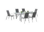 Gartenmöbel Set 7-tlg Amalfi di Lusso Metall/Glas/Textil