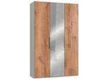 Drehtürenschrank Level 36A mit Spiegel ca. 150 cm Eiche/Weiß