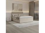 Boxbett Imola Creme ca 160x200 cm mit Topper