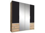 Drehtürenschrank Level 36A mit Spiegel ca.200cm Graphitfarben
