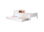 Bett Bennet mit Ausziehbett ca. 120x200 cm Weiß