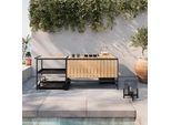 Outdoorküche Delia Schwarz /Naturfarben inkl. Abdeckung