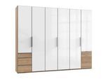 Drehtürenschrank Level 36D mit Laden ca. 300 cm Eiche/Weiß