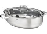 Bräter RÖSLE "MOMENTS mit Glasdeckel", silberfarben, B:33cm H:19,5cm L:40,5cm, Töpfe, oval