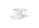 Tasse VILLEROY & BOCH "Kaffeetasse mit Untertasse Flow 200 ml weiß", weiß, Porzellan, Trinkgefäße, Tasse