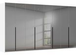 Drehtürenschrank RAUCH "Kleiderschrank Schrank Garderobe Wäscheschrank BESTSELLER MONTCLAR", schwarz (alpinweiß, grauspiegel, griffe schwarz), B:400cm H:223cm T:60cm, Holzwerkstoff, Schränke, Drehtürenschrank, Front in Glas/Hochglanz/Dekor/Grauspiegel in 5 Breiten MADE IN GERMANY, Topseller