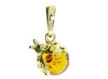 Kettenanhänger OSTSEE-SCHMUCK "- Marienkäfer - Gold 333/000 - Bernstein" Gr. 21, gold (gold 333, goldfarben, gelb), Schmuckanhänger, Damen, Gelbgold 333, Kettenanhänger