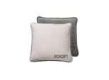 Dekokissen JOOP "Kissenhülle MDF Doubleface 1er Pack" Gr. S, grau (ecru), B:50cm, Obermaterial: 58% Baumwolle CO. 35% Polyacryl PAN. 7% Polyester PES., Dekokissen_Sitzkissen_Kissenhüllen