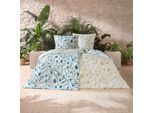 Bettwäsche ESTELLA "Anabel", 600, blau, B/L: 155cm x 220cm, 1 Stk., 1 Stk., Satin (Bio-Baumwolle), B/L: 80cm x 80cm, 2 tlg., Satin (Bio-Baumwolle), Obermaterial: 100% Baumwolle, Bettwäsche, Bettwäsche, 100% Bio-Baumwolle in edler Satin-Qualität
