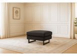 Polsterhocker HOME AFFAIRE "Pinto", schwarz (onyx), B:76cm H:48cm T:56cm, 90% Polyester, 10% Nylon, Hocker, Polsterhocker, mit Keder, Metallfüßen und auch in Cord Bezug erhältlich