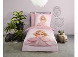 Kinderbettwäsche "Bellas", rosa, B/L: 135cm x 200cm, 1 Stk., 1 Stk., Microfaser, B/L: 80cm x 80cm, 2 Stk., Microfaser, Obermaterial: 100% Polyester, PURE LUXURY COLLECTION, Bettwäsche, Mikrofaser, 135x200, 2 Teilig, Wendeoptik, Kind, Mädchen, Prinzessin