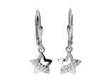 Paar Ohrhänger OSTSEE-SCHMUCK "- Stern - Silber 925/000 - Zirkonia" Gr. 24, silber (silber 925, silberfarben, weiß), Ohrringe, Damen, 24, Silber 925 (Sterlingsilber)