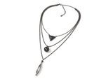 Kette mit Anhänger "Hanna", Damen, Gr. onesize, Metall, schwarz, COLLEZIONE ALESSANDRO, Basic, Halsketten, mit drei unterschiedlichen Anhängern