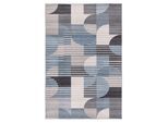 Teppich KAYOOM "Bluster 425", blau, B:160cm H:7mm L:230cm, Polyester, Teppiche, Teppich, Kurzflor, Wohnzimmer