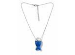 Kette mit Anhänger "Pescare", Damen, Gr. onesize, PTFE-Kunststoff, blau, COLLEZIONE ALESSANDRO, Basic, Halsketten, mit kleinem Fischanhänger