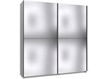 Kleiderschrank WIMEX "Mugano, B/T/H 135 oder 180/65/198cm, Made in Germany", grau (weiß, griffe schwarz), B:180cm H:198cm T:65cm, Holzwerkstoff, Schränke, Kleiderschrank, 2 Schwebetüren mit oder ohne Spiegel, Metallgriffe