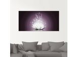 Glasbild ARTLAND "Magie der Lotus-Blume", lila (farbe bild(er): lila), B:80cm H:60cm, Bilder