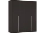 Drehtürenschrank RAUCH "Kleiderschrank Schrank Garderobe Wäscheschrank BESTSELLER MONTCLAR", schwarz (schwarz, griffe chrom), B:201cm H:223cm T:60cm, Holzwerkstoff, Schränke, Drehtürenschrank, Front in Glas/Hochglanz/Dekor/Grauspiegel in 5 Breiten MADE IN GERMANY
