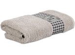 Badetuch MÖVE FOR FROTTANA "Fjord", weiß (cashmere), B:67cm L:140cm, Walkfrottier, Baumwolle, Handtücher, Badetuch, mit tollem Uni Karo