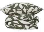 Bettwäsche SCHIESSER "Leaf aus weichem Baumwollflanell mit floralem Muster", grün, B/L: 135cm x 200cm, 1 Stk., 1 Stk., Feinbiber, B/L: 80cm x 80cm, 2 Stk., Feinbiber, Obermaterial: 100% Baumwolle, Bettwäsche, Bettwäsche, Made in Green