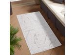 Outdoorteppich CARPET CITY "DUO RUG 5733", beige (natur), B:80cm H:5mm L:150cm, Obermaterial: 100% Polypropylen, Teppiche, Outdoorteppich, Wendeteppich Wetterfest In- & Outdoor, Balkon, Terrasse, Wohnzimmer