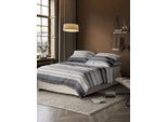 Bettwäsche IRISETTE "Wave-J 8651", grau, B/L: 140cm x 200cm, 1 Stk., 1 Stk., Mako-Satin, B/L: 90cm x 70cm, 2 Stk., Mako-Satin, Obermaterial: 100% Baumwolle, Bettwäsche, Bettwäsche, anschmiegsam und atmungsaktiv, Ganzjahresqualität