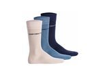 Kurzsocken EMPORIO ARMANI "Socken 3er Pack", Herren, Gr. 40-45, bunt (marine, nude, blau), Obermaterial: 74% Baumwolle CO. 24% Polyamid PA. 2% Elasthan EL., Socken
