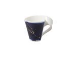Tasse VILLEROY & BOCH "Tasse Stier NewWave Stars 300 ml weiß-blau", bunt (weiß, blau), Porzellan, Trinkgefäße, Tasse