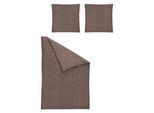 Bettwäsche IRISETTE "Mink 8835", braun (schoko), B/L: 155cm x 220cm, 1 Stk., 1 Stk., Biber, B/L: 80cm x 80cm, 2 Stk., Biber, Obermaterial: 100% Baumwolle, Bettwäsche, Bettwäsche, einzigartige kuschelig weiche Winterbettwäsche