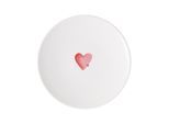Frühstücksteller VILLEROY & BOCH "Frühstücksteller Sending Love With Love ø 21,2 cm weiß-rot", bunt (weiß, rot), Speiseteller