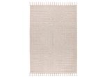Teppich KAYOOM "Reef 225", beige, B:120cm H:9mm L:170cm, Polypropylen, Teppiche, Teppich, Kurzflor, Struktur, mit Fransen, Wohnzimmer