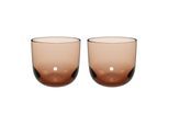 Glas "Wassergläser Like Glass 280 ml 2er Set", braun (clay), 2 tlg., Glas, LIKE. BY VILLEROY & BOCH, Trinkgefäße, GlaeserSet Trinkglas